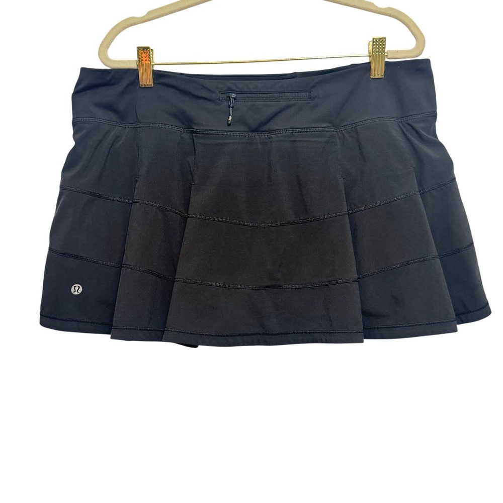 Lululemon Pace Rival Mid-Rise Skirt Women 12 Black Tennis Skort - Picture 7 of 12
